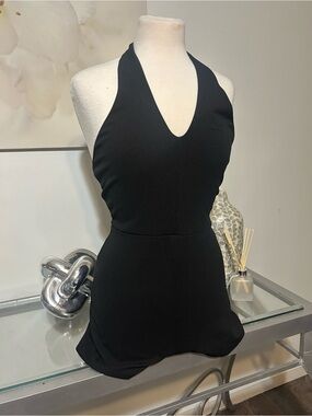 Halter Neck Black Women's Romper